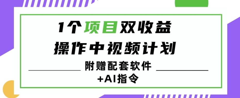 1个项目双收益？操作中视频计划1天最高3100+收益？（附赠配套软件+AI指令）-Ai创业网