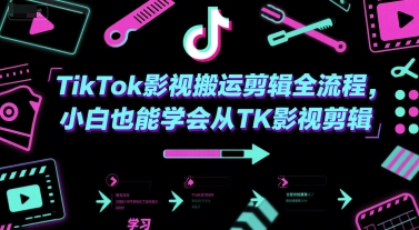 TikTok影视搬运剪辑全流程，小白也能学会从TK影视剪辑-Ai创业网