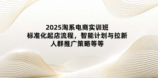 2025淘系电商实训班：标准化起店流程，智能计划与拉新，人群推广策略等等-Ai创业网