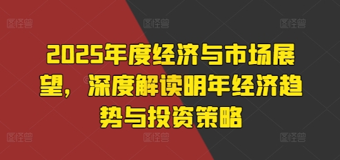 2025年度经济与市场展望，深度解读明年经济趋势与投资策略-Ai创业网