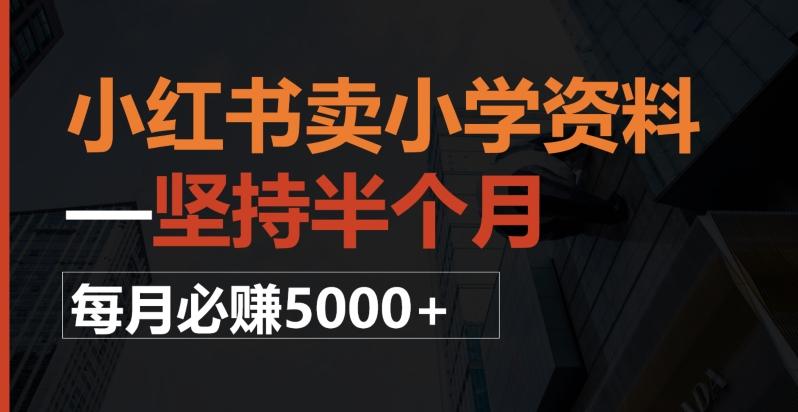 小红书卖小学资料，一坚持半个月，每月必赚5000+-Ai创业网