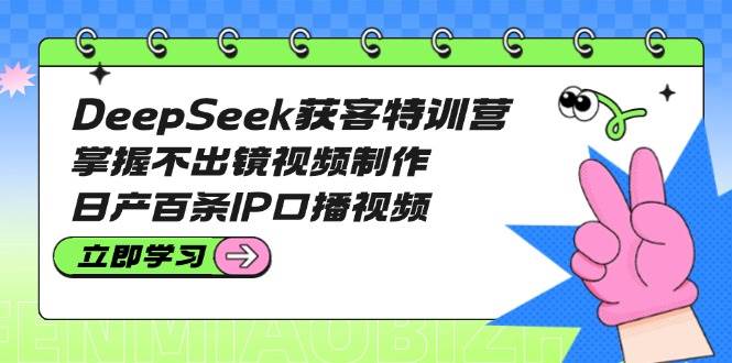 DeepSeek获客特训营：掌握不出镜视频制作，日产百条IP口播视频-Ai创业网
