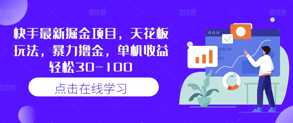 快手最新掘金项目，天花板玩法，暴力撸金，单机收益轻松30-100-Ai创业网