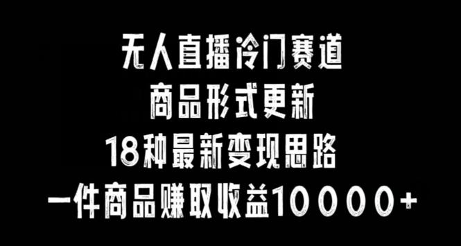 无人直播冷门赛道，商品形式更新，18种变现思路，一件商品赚取收益10000+【揭秘】-Ai创业网