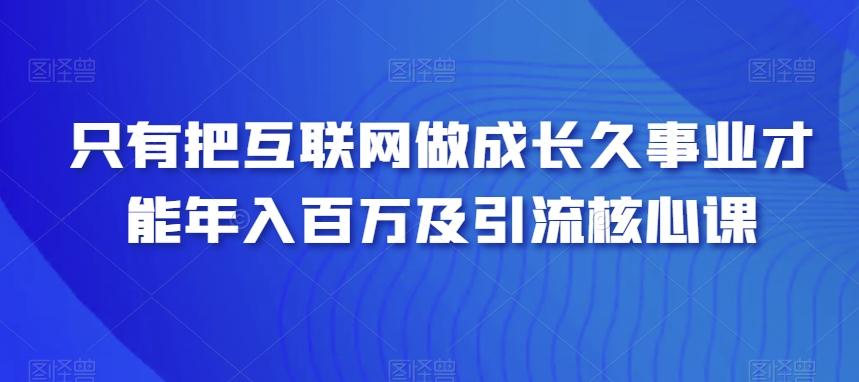 只有把互联网做成长久事业才能年入百万及引流核心课-Ai创业网