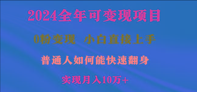 2024全年可变现项目，一天收益至少2000+，小白上手快，普通人就要利用互…-Ai创业网