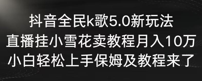 抖音全民k歌5.0新玩法，直播挂小雪花卖教程月入10万，小白轻松上手，保姆及教程来了【揭秘】-Ai创业网