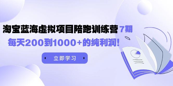 (9541期)黄岛主《淘宝蓝海虚拟项目陪跑训练营7期》每天200到1000+的纯利润-Ai创业网