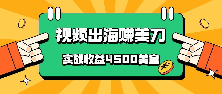 国内爆款视频出海赚美刀，实战收益4500美金，批量无脑搬运，无需经验直接上手-Ai创业网