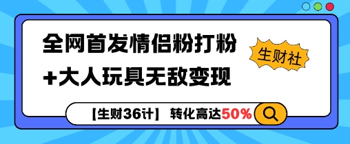【生财36计】全网首发情侣粉打粉+大人玩具无敌变现-Ai创业网