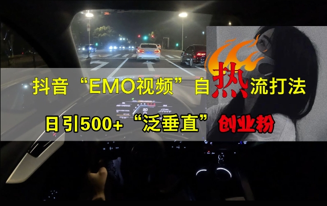 抖音EMO视频自热打法，日引500+“泛垂直”创业粉-Ai创业网