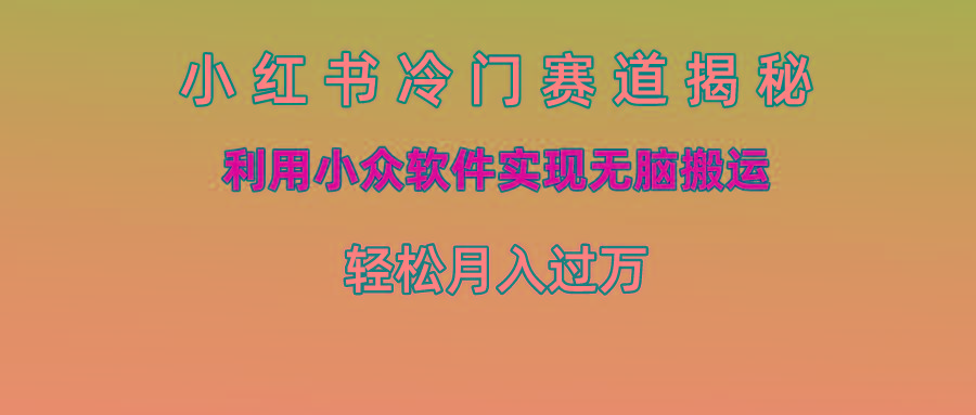 小红书冷门赛道揭秘,利用小众软件实现无脑搬运，轻松月入过万-Ai创业网