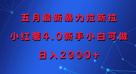 五月最新暴力拉新拉，小红薯4.0新手小白可做，日入多张-Ai创业网