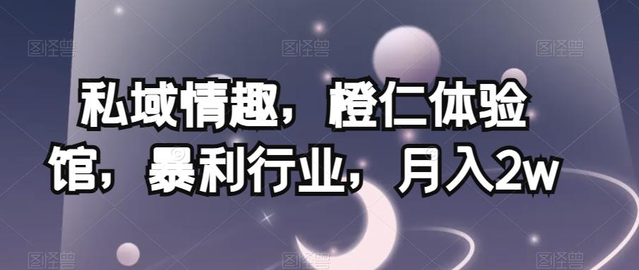 私域情趣，橙仁体验馆，暴利行业，月入2w【揭秘】-Ai创业网