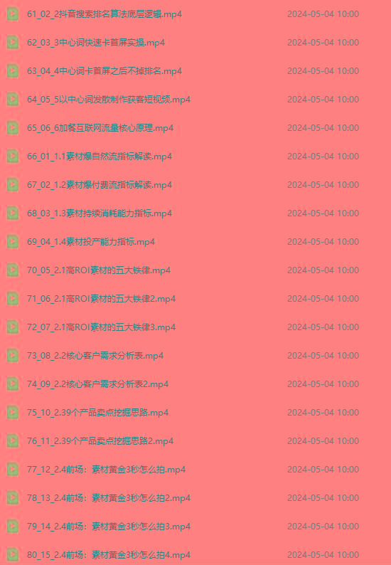 图片[4]-2024单品正价起号，直播素材投流选品：选品课+投流课+素材课+卡首屏/100节-Ai创业网