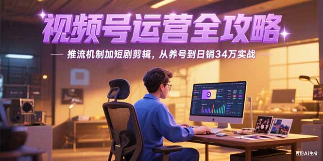 2025视频号运营全攻略，推流机制加短剧剪辑，从养号到日销34万实战-Ai创业网