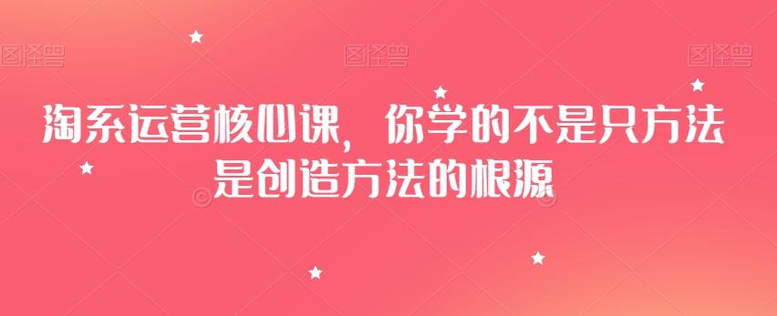 淘系运营核心课，你学的不是只方法是创造方法的根源-Ai创业网