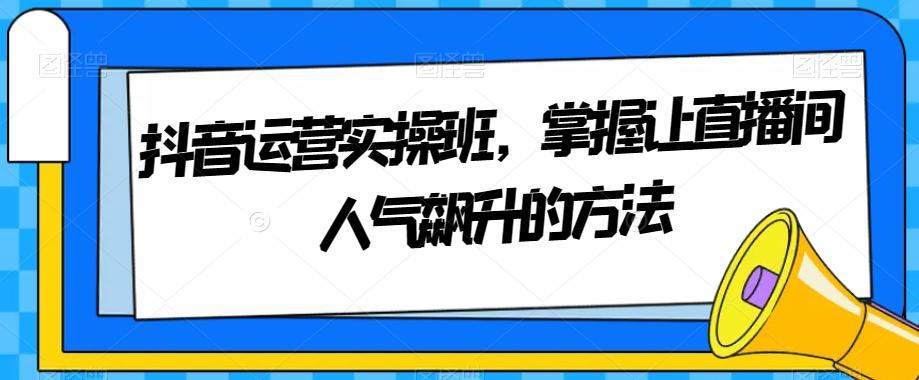抖音运营实操班，掌握让直播间人气飙升的方法-Ai创业网