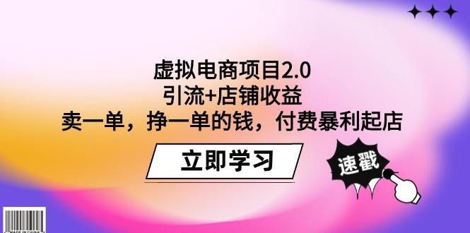 (9645期)虚拟电商项目2.0：引流+店铺收益  卖一单，挣一单的钱，付费暴利起店-Ai创业网