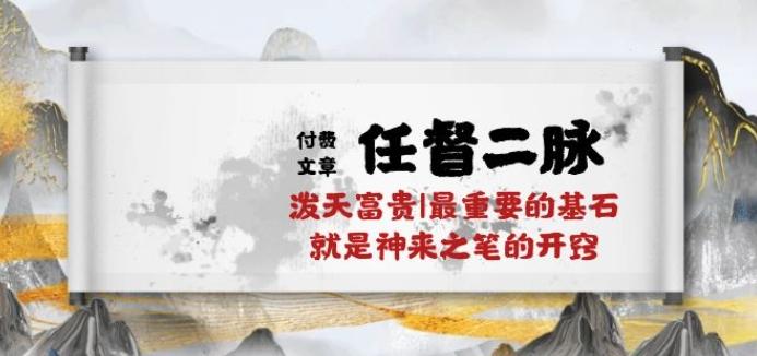 某付费文章《任督 二脉 泼天富贵|最重要的基石 就是神来之笔的开窍|万字》-Ai创业网