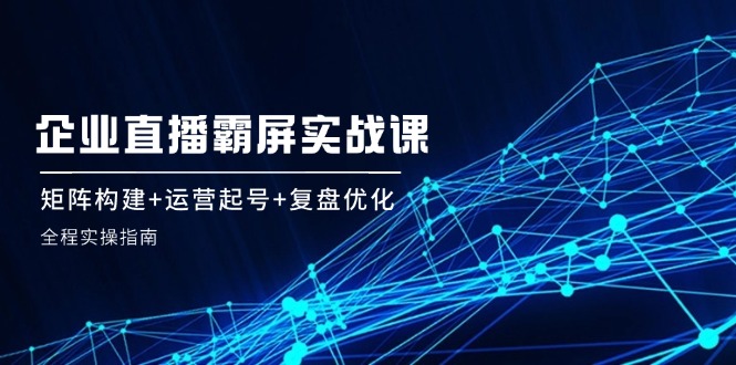 企业直播霸屏实战课：矩阵构建+运营起号+复盘优化，全程实操指南-Ai创业网