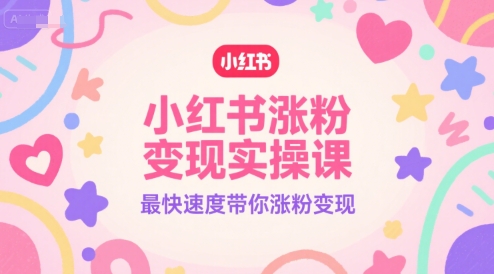 小红书涨粉变现实操课，最快速度带你涨粉变现-Ai创业网