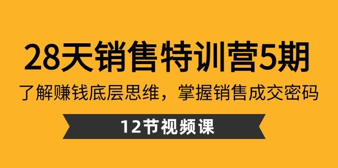 28天销售特训营5期：了解赚钱底层思维，掌握销售成交密码（12节课）-Ai创业网