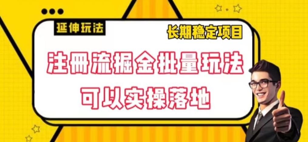 注册流掘金批量玩法，可以实操落地【揭秘】-Ai创业网