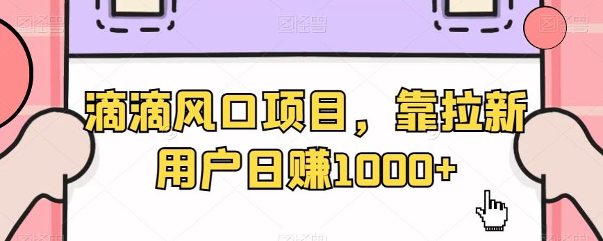 滴滴风口项目，靠拉新用户日赚1000+-Ai创业网