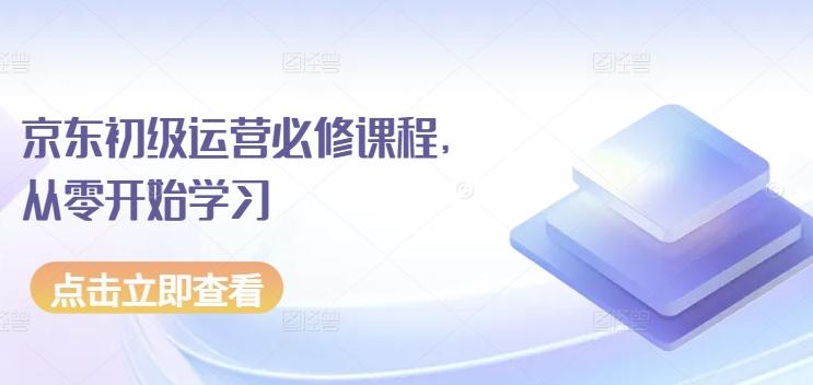 京东初级运营必修课程，从零开始学习-Ai创业网