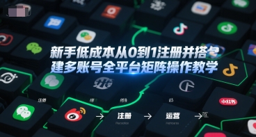 新手低成本从0到1注册并搭建多账号全平台矩阵操作教学，手机号-邮箱-IP-工具-Ai创业网