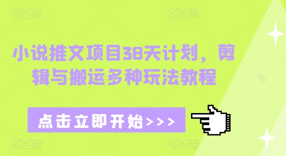 小说推文项目38天计划，剪辑与搬运多种玩法教程-Ai创业网