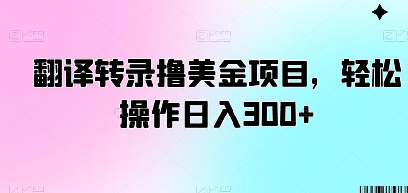 翻译转录撸美金项目，轻松操作日入300+【揭秘】-Ai创业网