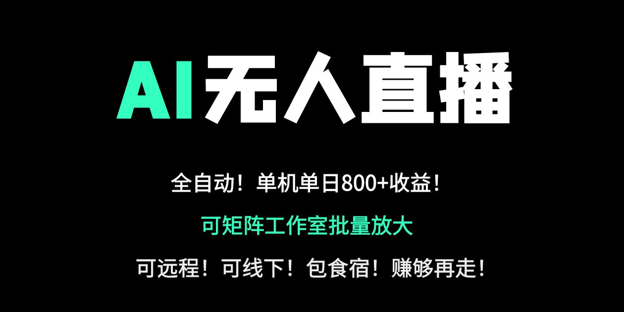 24小时自动带货！AI无人直播副业日赚800+，轻资产创业首选-Ai创业网