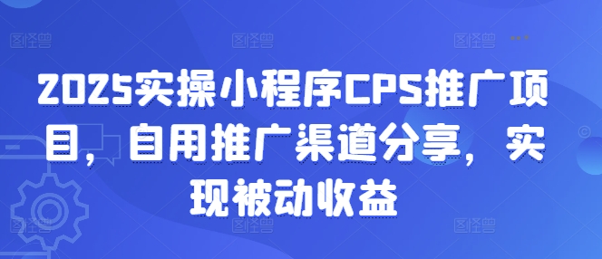 2025实操小程序CPS推广项目，自用推广渠道分享，实现被动收益-Ai创业网