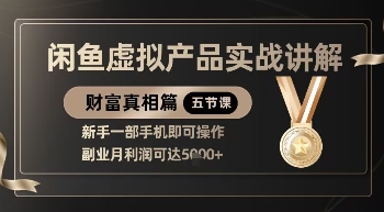 精品！闲鱼虚拟产品实战讲解，新手一部手机即可操作，副业月利润可达5k+-Ai创业网