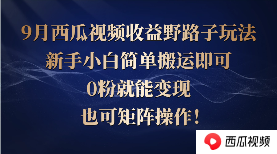 西瓜视频收益野路子玩法，新手小白简单搬运即可，0粉就能变现，也可矩…-Ai创业网