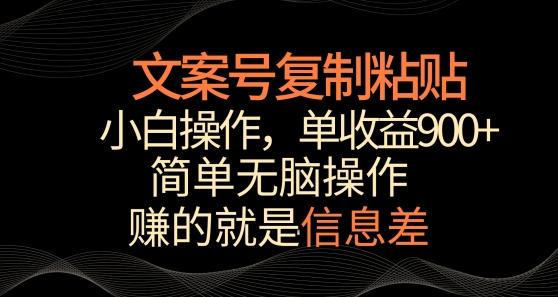 文案号掘金，简单复制粘贴，小白操作，单作品收益900+【揭秘】-Ai创业网