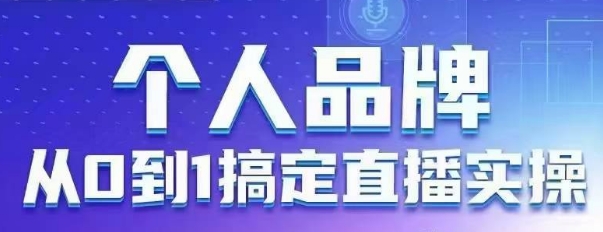 个人品牌：从0到1搞定直播实操，用直播为你的个人品牌赋能，六大实操板块，放大个人影响力-Ai创业网