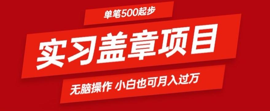 实习代盖章项目一单500起普通人可落地项目小白也可轻易上手-Ai创业网
