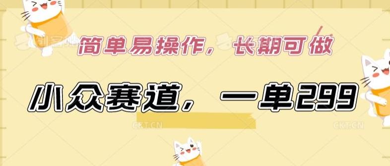 小众赛道，一单299.简单易操作，长期可做【揭秘】-Ai创业网