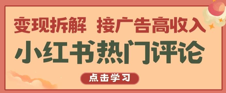 小红书热门评论，变现拆解，接广告高收入【揭秘 】-Ai创业网