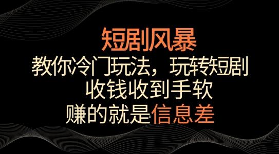 短剧风暴，教你冷门玩法，玩转短剧，收钱收到手软【揭秘】-Ai创业网