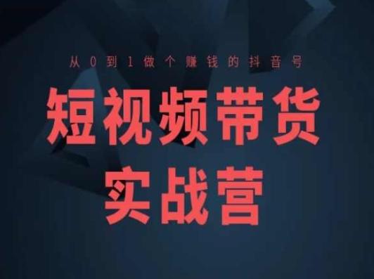 短视频带货实战营(高阶课)，从0到1做个赚钱的抖音号-Ai创业网