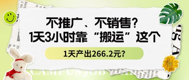 不推广、不销售？1天3小时靠“搬运”这个，1天产出266.24元？-Ai创业网