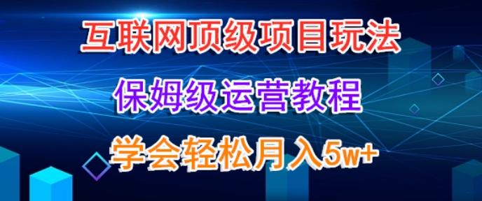 互联网顶级项目玩法，保姆级运营教程，学完轻松月入5万-Ai创业网