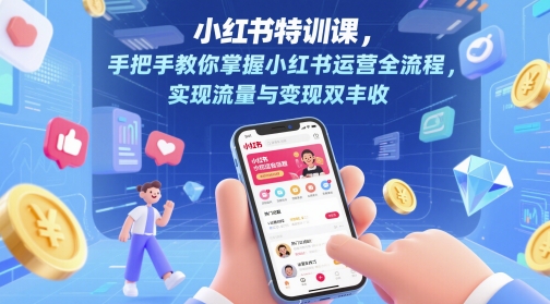 小红书特训课，手把手教你掌握小红书运营全流程，实现流量与变现双丰收-Ai创业网