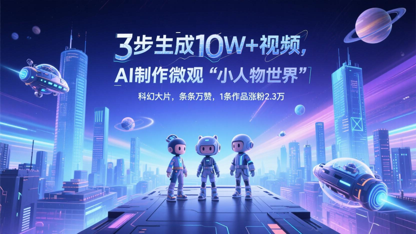 三步生成10W+视频，AI制作微观“小人物世界”科幻大片，条条万赞，1条作品涨粉2.3万-Ai创业网