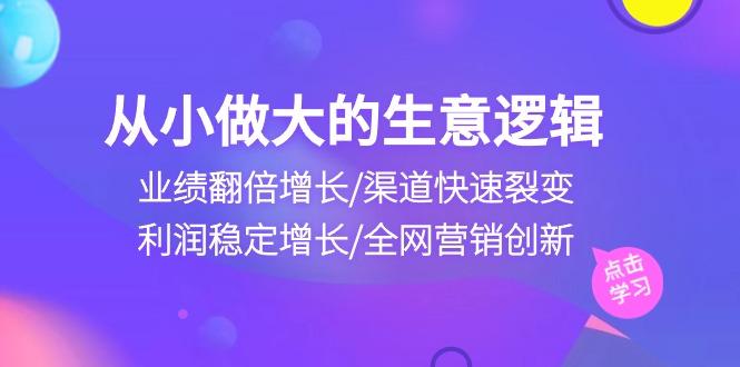 从小做大生意逻辑：业绩翻倍增长/渠道快速裂变/利润稳定增长/全网营销创新-Ai创业网