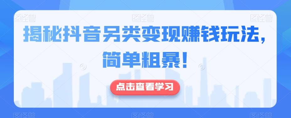 揭秘抖音另类变现赚钱玩法，简单粗暴！-Ai创业网